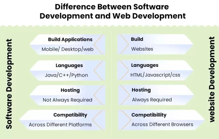 Software development web vs difference